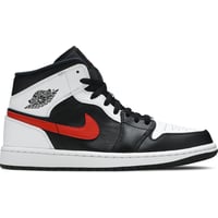 Jordan 1 Mid Black Chile Red White