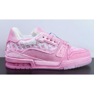 Louis Vuitton Trainer Monogram Denim White Pink