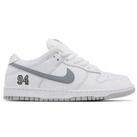 Supreme x Dunk Low SB White Metallic Silver