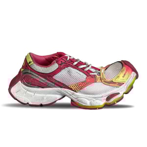 Balenciaga Stapler Sneaker  White/pink/neon Yellow/silver