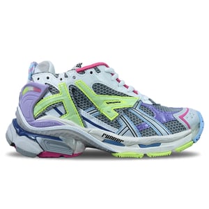 Balenciaga Runner Leather Free Grey Light Purple Neon Yellow White