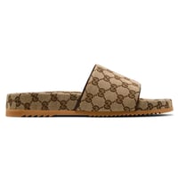 Gucci  Canvas Slide Sandal Beige Monogram