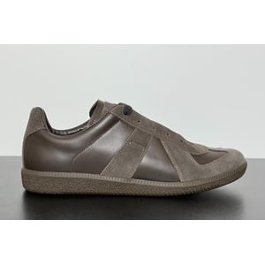Maison Margiela Men's Replica Leather Suede Low Top Sneakers Dark Brown