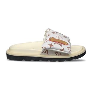 Louis Vuitton Pool Pillow Flat Comfort Mules Monogram Nylon Beige