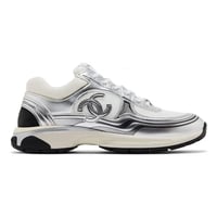 Chanel CC Logo Sneaker White Silver