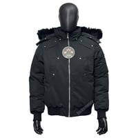 Moose Knuckles Original Ballistic Bomber (Black, Black Fur)