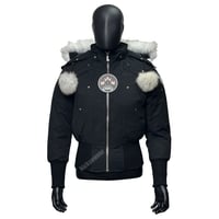 MK Debbie Bomber Black (White Fur, Double Pom)