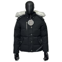 Moose Knuckles 3Q Puffer (Black, White Fur)